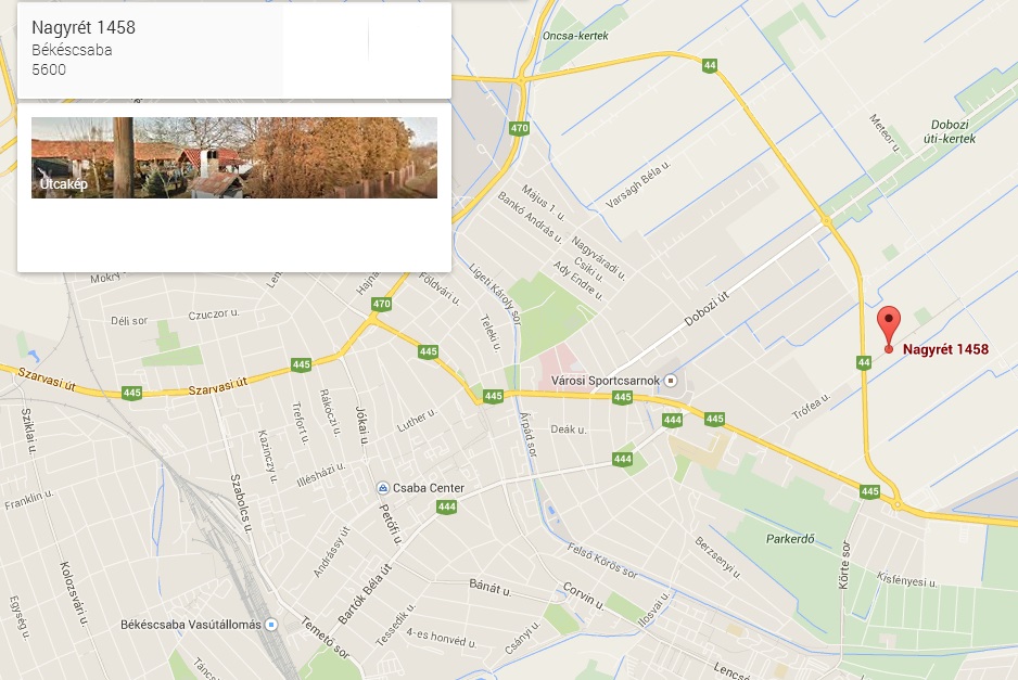 Magyarország, 5600 Békéscsaba, Nagyrét 1458 Megközelíthető  a Békéscsabát elkerülő úton a dobozi és a gyulai körforgalom között. Telefon: Ardelean János, edző: 06-20-216-0217 és 06-30-555-7786 Fax: 06-66/440-618 E-mail: nimrode@freemail.hu